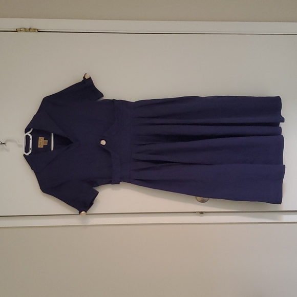 Lindy Bop Claudette Retro Style Royal Blue Dress - Picture 2 of 9